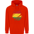 Torn Bolivia Flag Bolivian Day Football Childrens Kids Hoodie Bright Red