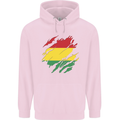 Torn Bolivia Flag Bolivian Day Football Childrens Kids Hoodie Light Pink