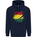 Torn Bolivia Flag Bolivian Day Football Childrens Kids Hoodie Navy Blue