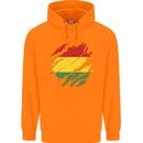 Torn Bolivia Flag Bolivian Day Football Childrens Kids Hoodie Orange