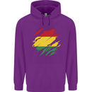 Torn Bolivia Flag Bolivian Day Football Childrens Kids Hoodie Purple