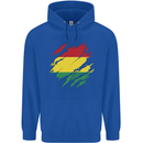 Torn Bolivia Flag Bolivian Day Football Childrens Kids Hoodie Royal Blue
