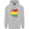 Torn Bolivia Flag Bolivian Day Football Childrens Kids Hoodie Sports Grey