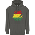 Torn Bolivia Flag Bolivian Day Football Childrens Kids Hoodie Storm Grey