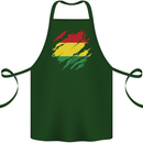 Torn Bolivia Flag Bolivian Day Football Cotton Apron 100% Organic Forest Green