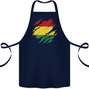 Torn Bolivia Flag Bolivian Day Football Cotton Apron 100% Organic Navy Blue