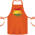 Torn Bolivia Flag Bolivian Day Football Cotton Apron 100% Organic Orange