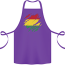Torn Bolivia Flag Bolivian Day Football Cotton Apron 100% Organic Purple