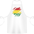 Torn Bolivia Flag Bolivian Day Football Cotton Apron 100% Organic White