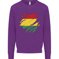 Torn Bolivia Flag Bolivian Day Football Kids Sweatshirt Jumper Purple