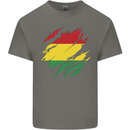 Torn Bolivia Flag Bolivian Day Football Kids T-Shirt Childrens Charcoal