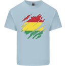 Torn Bolivia Flag Bolivian Day Football Kids T-Shirt Childrens Light Blue