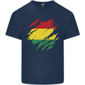 Torn Bolivia Flag Bolivian Day Football Kids T-Shirt Childrens Navy Blue