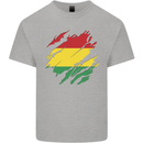 Torn Bolivia Flag Bolivian Day Football Kids T-Shirt Childrens Sports Grey