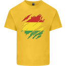 Torn Bolivia Flag Bolivian Day Football Kids T-Shirt Childrens Yellow