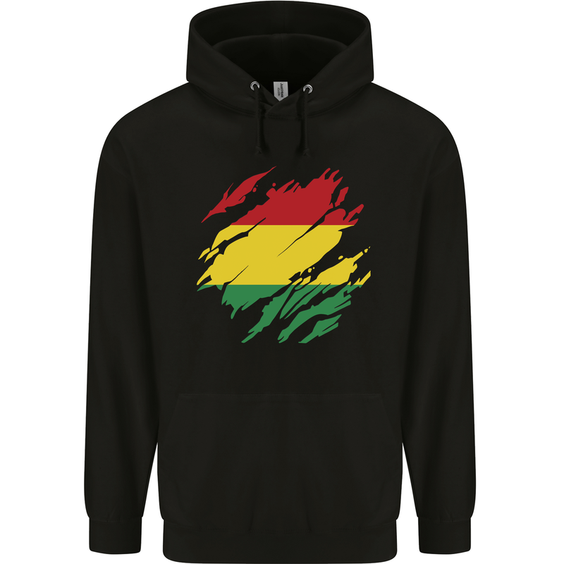 Torn Bolivia Flag Bolivian Day Football Mens 80% Cotton Hoodie Black