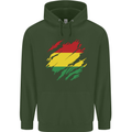 Torn Bolivia Flag Bolivian Day Football Mens 80% Cotton Hoodie Forest Green