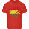 Torn Bolivia Flag Bolivian Day Football Mens Cotton T-Shirt Tee Top Red