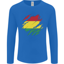 Torn Bolivia Flag Bolivian Day Football Mens Long Sleeve T-Shirt Royal Blue
