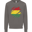 Torn Bolivia Flag Bolivian Day Football Mens Sweatshirt Jumper Charcoal