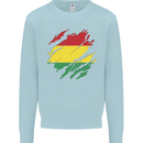 Torn Bolivia Flag Bolivian Day Football Mens Sweatshirt Jumper Light Blue