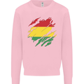 Torn Bolivia Flag Bolivian Day Football Mens Sweatshirt Jumper Light Pink
