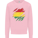 Torn Bolivia Flag Bolivian Day Football Mens Sweatshirt Jumper Light Pink
