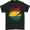 Torn Bolivia Flag Bolivian Day Football Mens T-Shirt 100% Cotton Black