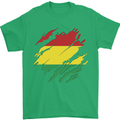 Torn Bolivia Flag Bolivian Day Football Mens T-Shirt 100% Cotton Irish Green