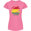Torn Bolivia Flag Bolivian Day Football Womens Petite Cut T-Shirt Azalea