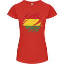 Torn Bolivia Flag Bolivian Day Football Womens Petite Cut T-Shirt Red