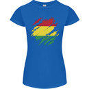 Torn Bolivia Flag Bolivian Day Football Womens Petite Cut T-Shirt Royal Blue