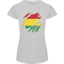 Torn Bolivia Flag Bolivian Day Football Womens Petite Cut T-Shirt Sports Grey