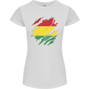 Torn Bolivia Flag Bolivian Day Football Womens Petite Cut T-Shirt White
