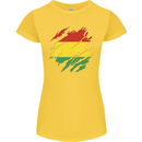 Torn Bolivia Flag Bolivian Day Football Womens Petite Cut T-Shirt Yellow
