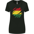 Torn Bolivia Flag Bolivian Day Football Womens Wider Cut T-Shirt Black