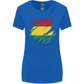 Torn Bolivia Flag Bolivian Day Football Womens Wider Cut T-Shirt Royal Blue