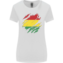 Torn Bolivia Flag Bolivian Day Football Womens Wider Cut T-Shirt White