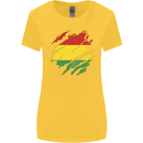 Torn Bolivia Flag Bolivian Day Football Womens Wider Cut T-Shirt Yellow