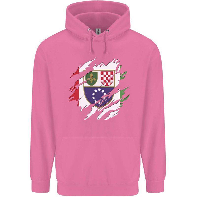 Torn Bosnia and Herzegovina Flag Day Football Childrens Kids Hoodie Azalea