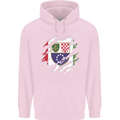 Torn Bosnia and Herzegovina Flag Day Football Childrens Kids Hoodie Light Pink