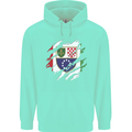Torn Bosnia and Herzegovina Flag Day Football Childrens Kids Hoodie Peppermint