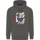 Torn Bosnia and Herzegovina Flag Day Football Childrens Kids Hoodie Storm Grey