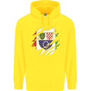 Torn Bosnia and Herzegovina Flag Day Football Childrens Kids Hoodie Yellow
