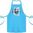 Torn Bosnia and Herzegovina Flag Day Football Cotton Apron 100% Organic Turquoise