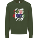 Torn Bosnia and Herzegovina Flag Day Football Kids Sweatshirt Jumper Forest Green