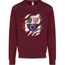 Torn Bosnia and Herzegovina Flag Day Football Kids Sweatshirt Jumper Maroon