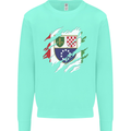 Torn Bosnia and Herzegovina Flag Day Football Kids Sweatshirt Jumper Peppermint