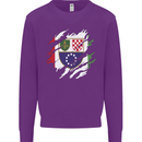 Torn Bosnia and Herzegovina Flag Day Football Kids Sweatshirt Jumper Purple