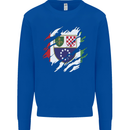 Torn Bosnia and Herzegovina Flag Day Football Kids Sweatshirt Jumper Royal Blue